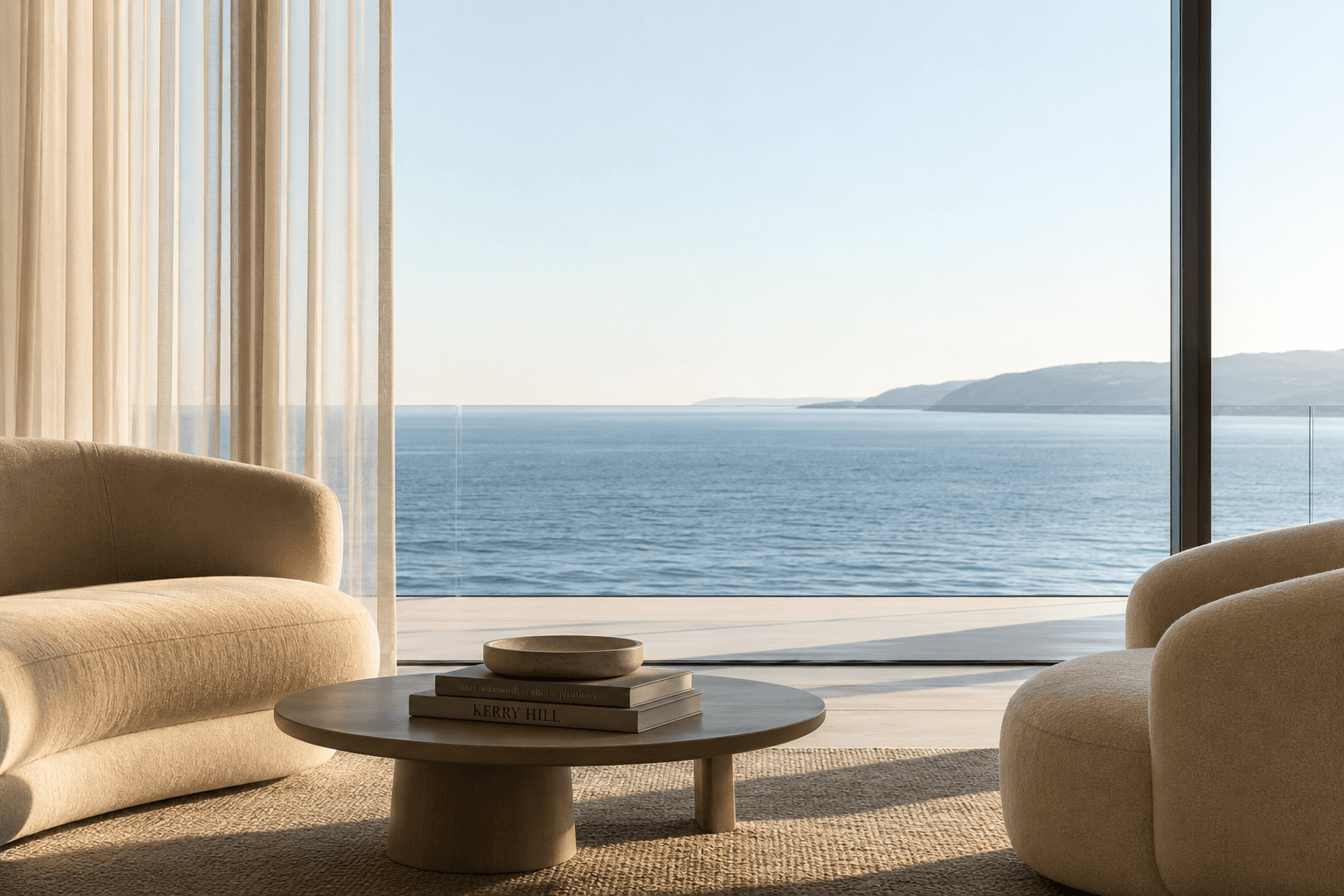 A calm, contemporary open-plan living space